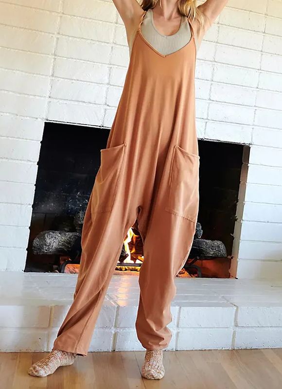 New Wide Leg Jumpsuit with Pockets (Buy 2 Free Shipping)
