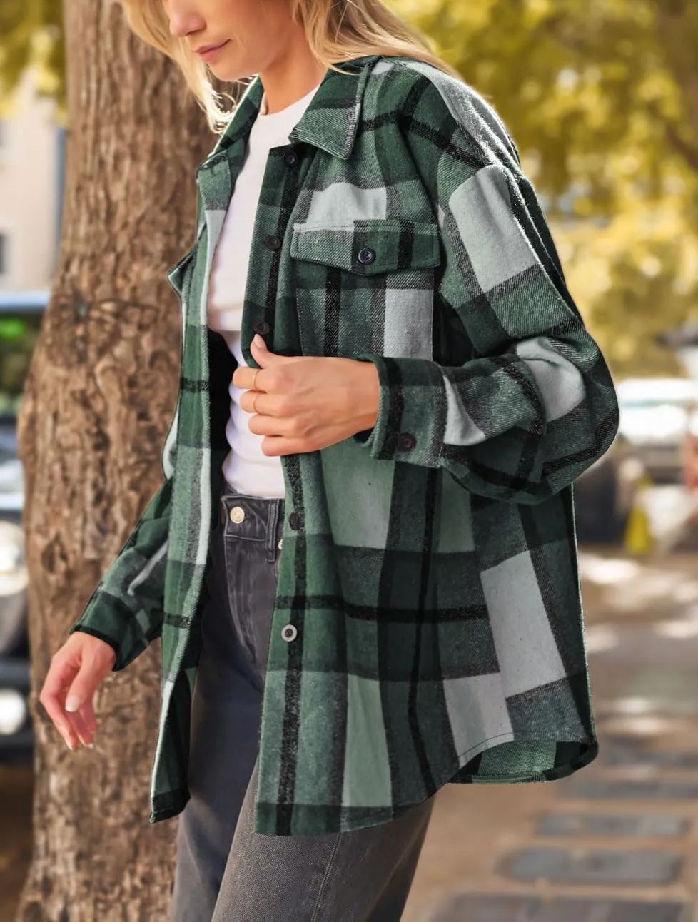 Women's Fall Flannel Plaid Button Down Long Sleeve Shirts Jackets (BUY 2 FREE SHIPPING)