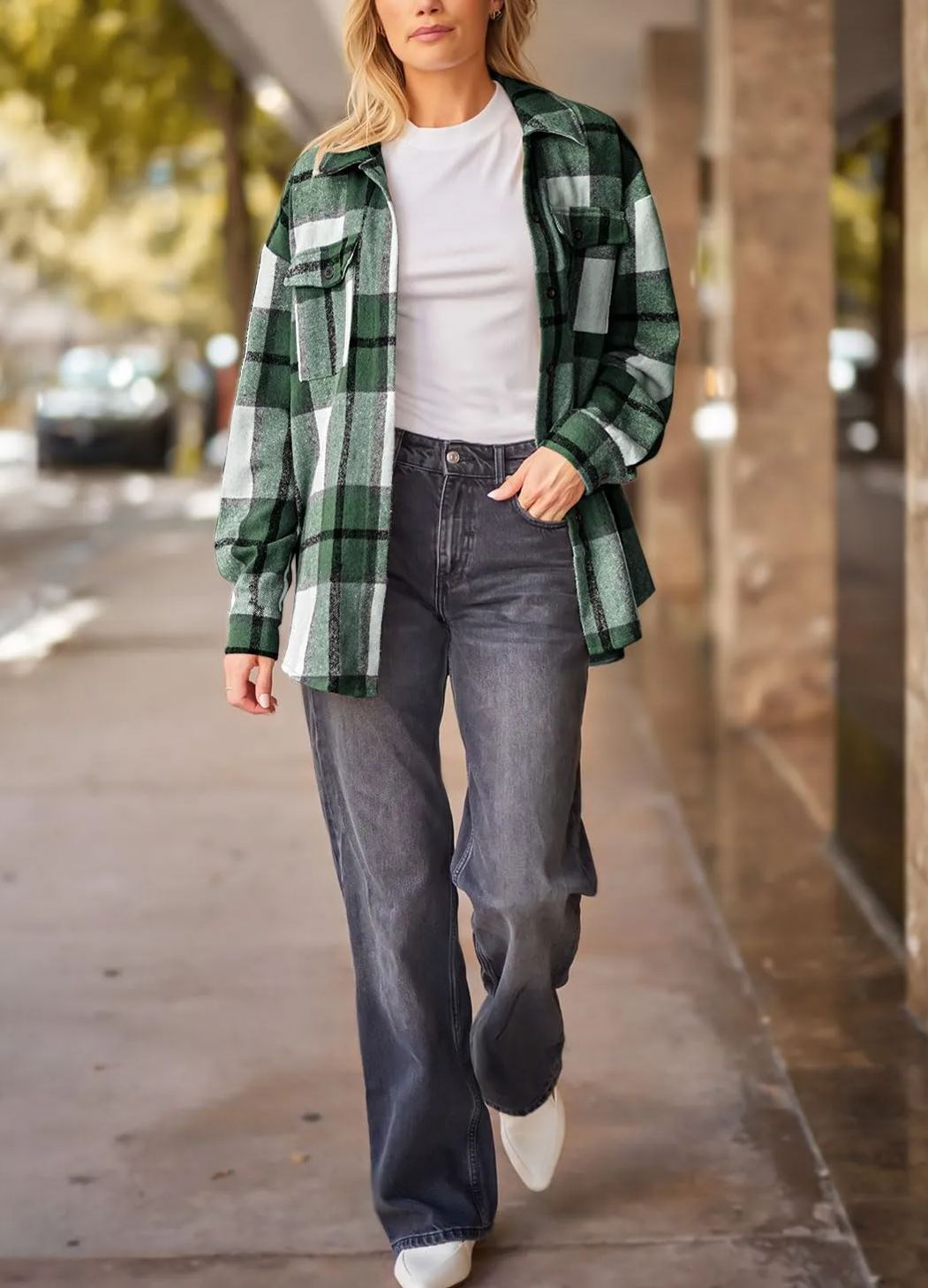 Women's Fall Flannel Plaid Button Down Long Sleeve Shirts Jackets (BUY 2 FREE SHIPPING)