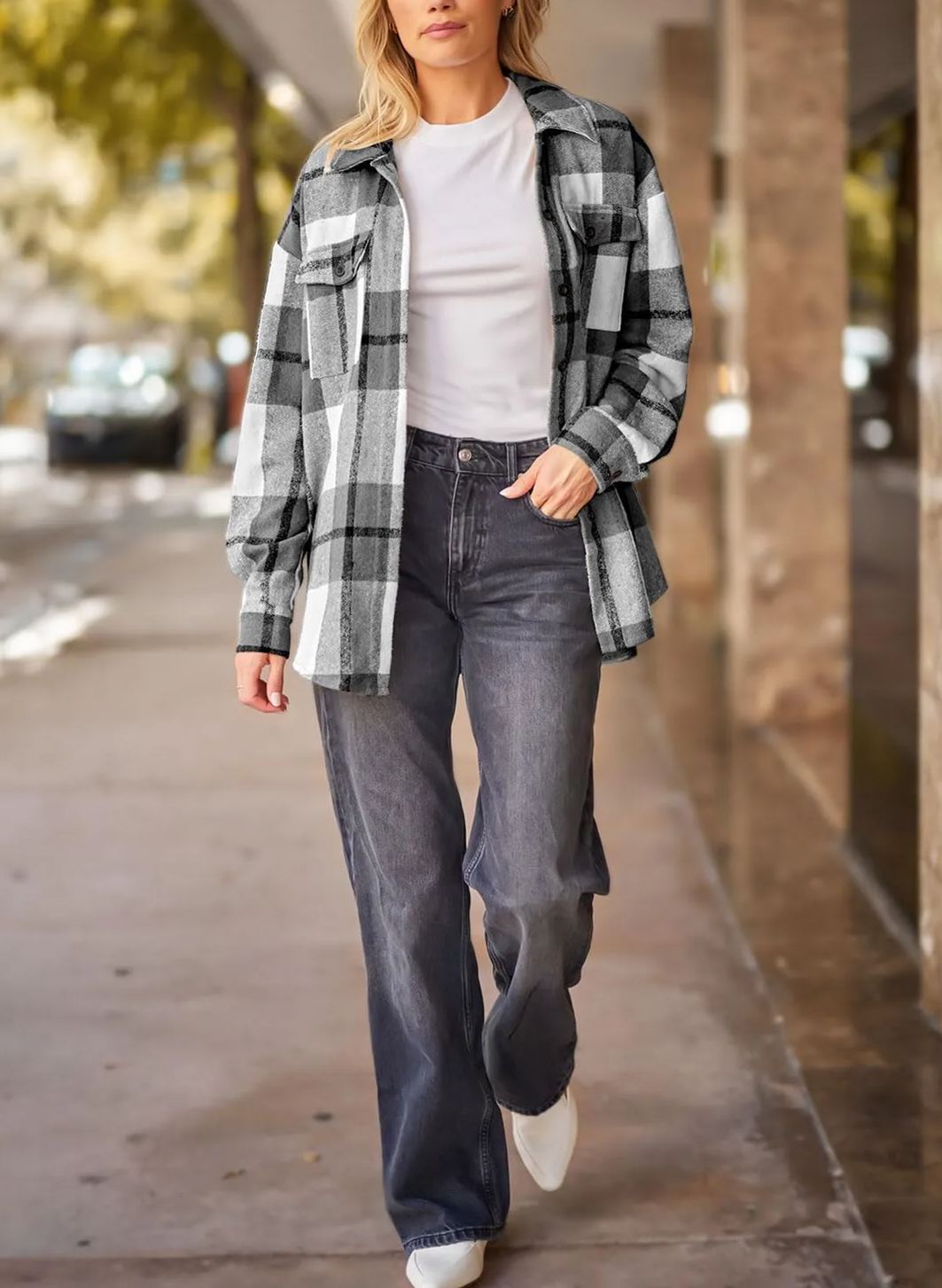 Women's Fall Flannel Plaid Button Down Long Sleeve Shirts Jackets (BUY 2 FREE SHIPPING)