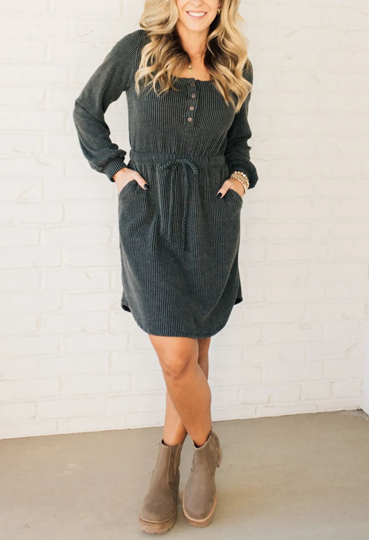 Women's New Corded Button Dress（Buy 2 Free Shipping）