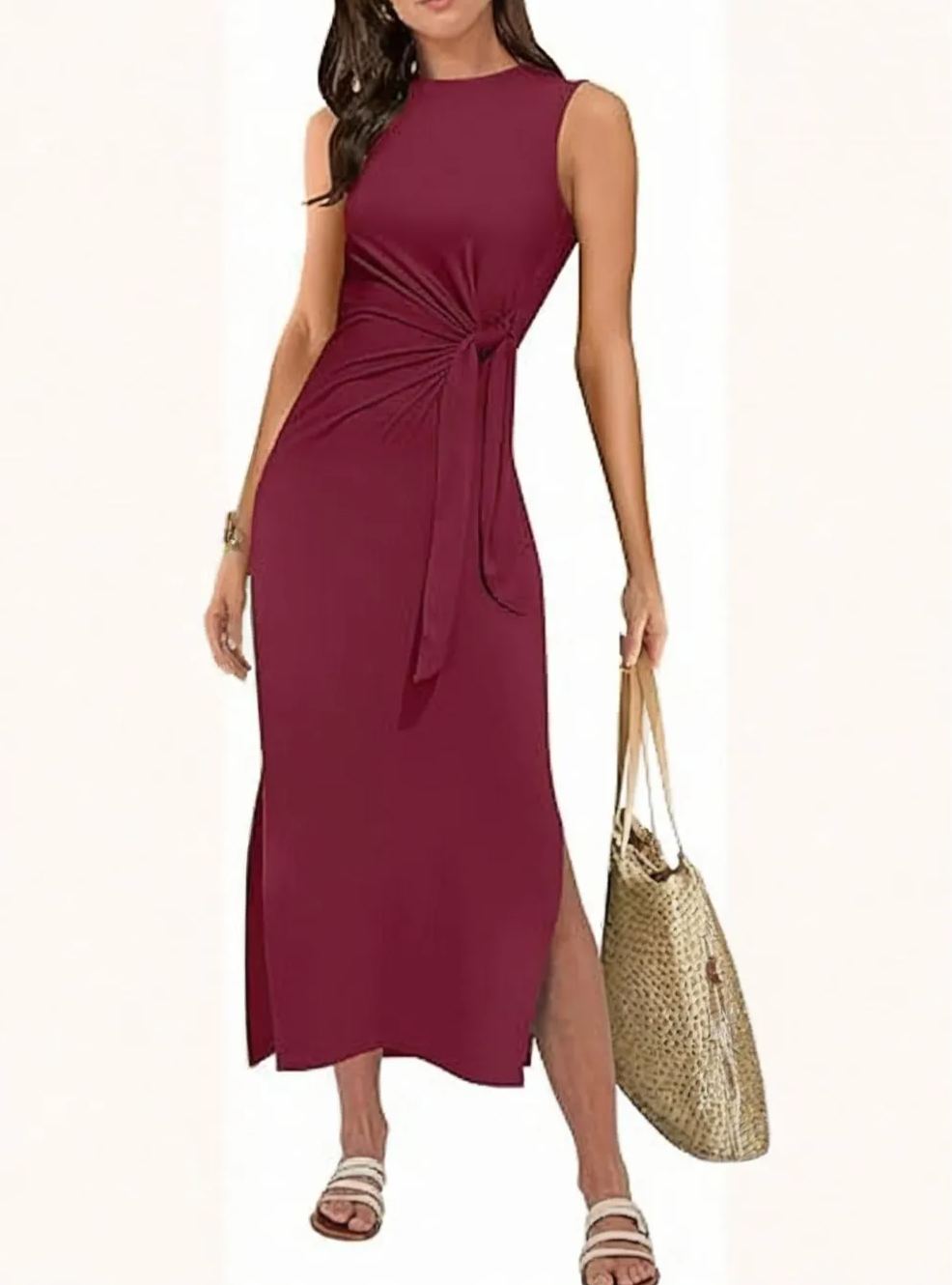 Women's Waist Split Tank Long DressesMidi Dress