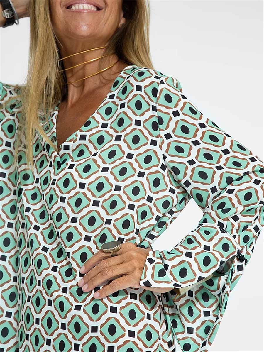 Women's Casual Summer Spring Print Long Dress Fashion Streetwear Geometric Split Print Outdoor Daily Holiday Loose S M L XL XXL