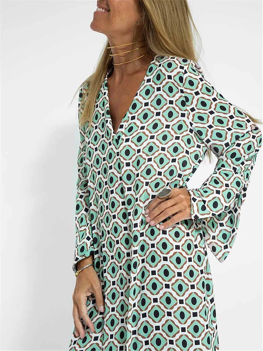 Women's Casual Summer Spring Print Long Dress Fashion Streetwear Geometric Split Print Outdoor Daily Holiday Loose S M L XL XXL