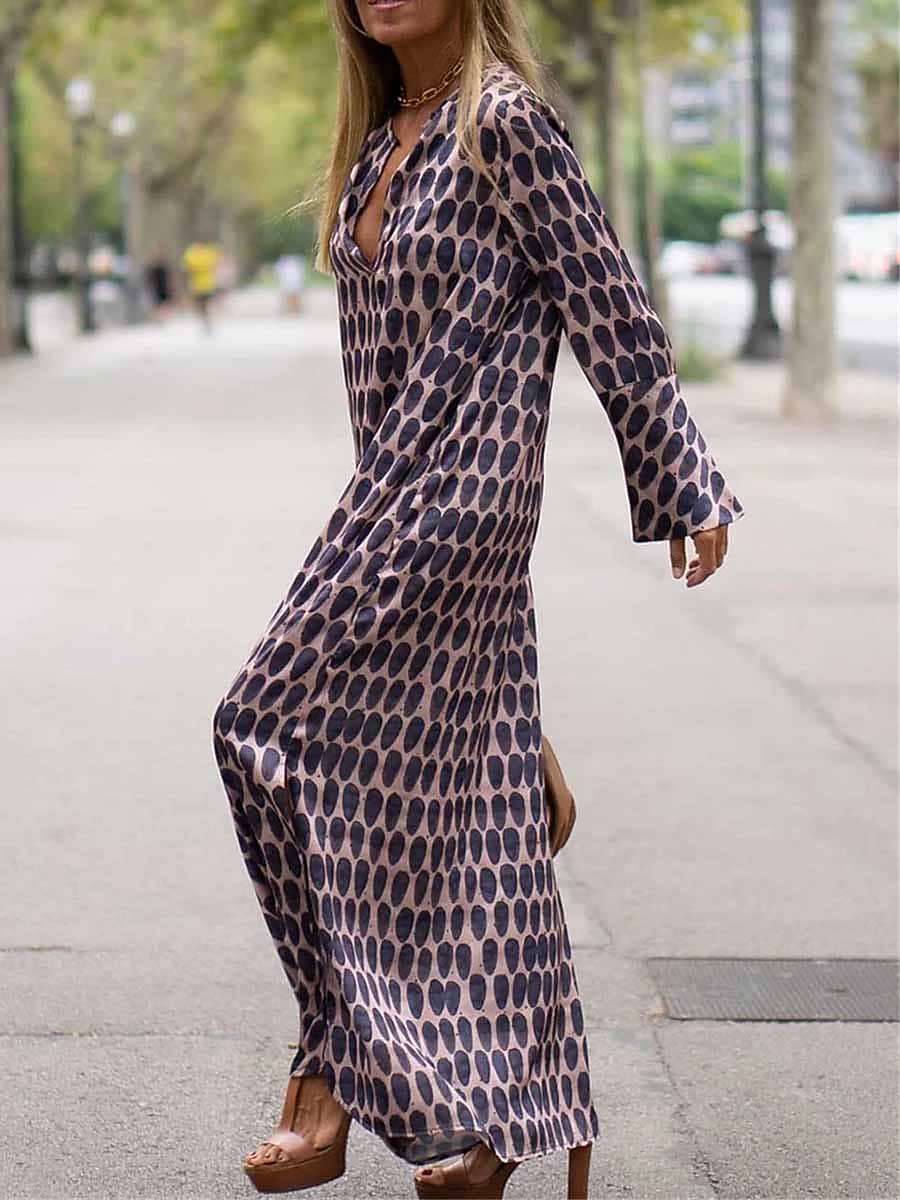 Women's Casual Summer Spring Print Long Dress Fashion Streetwear Geometric Split Print Outdoor Daily Holiday Loose S M L XL XXL