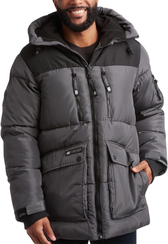 Hahaqifei CANADA WEATHER GEAR Men's Winter Jacket – Heavyweight Puffer Jacket – Casual Coat for Men (M-XXL)