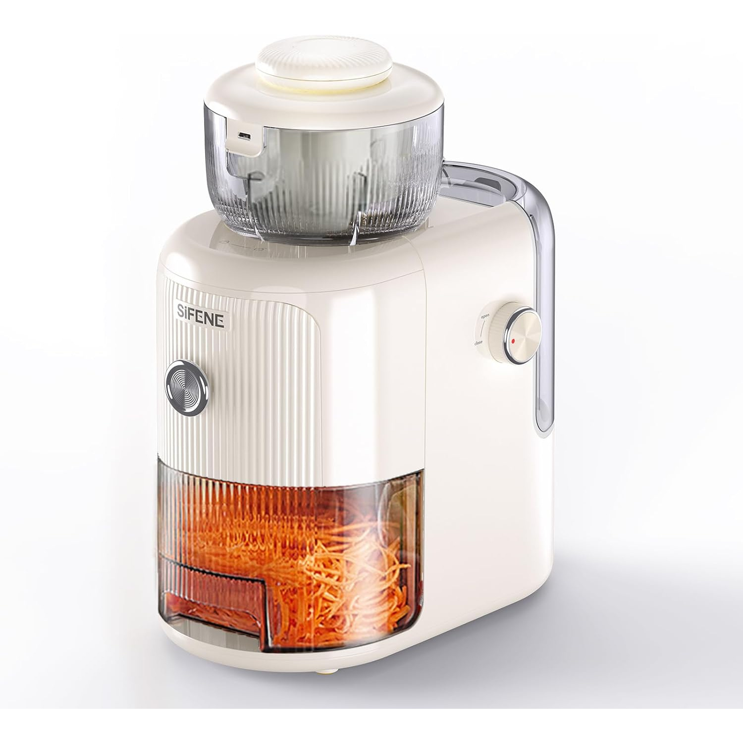 Electric Cheese Grater, Salad Maker With 4 Replaceable Stainless Shapes of Blades