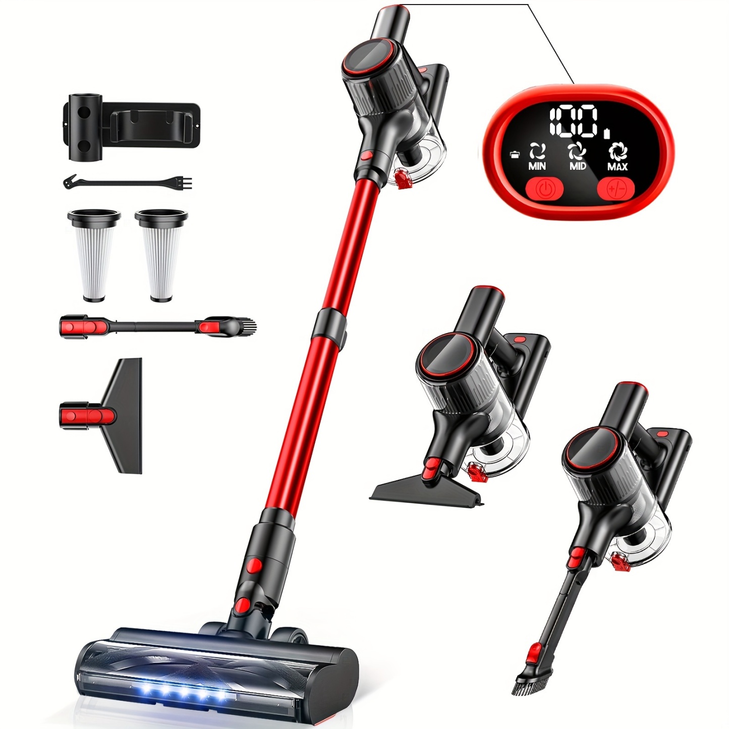 6-in-1 Cordless Vacuum Cleaner - 20000/Pa Strong Suction