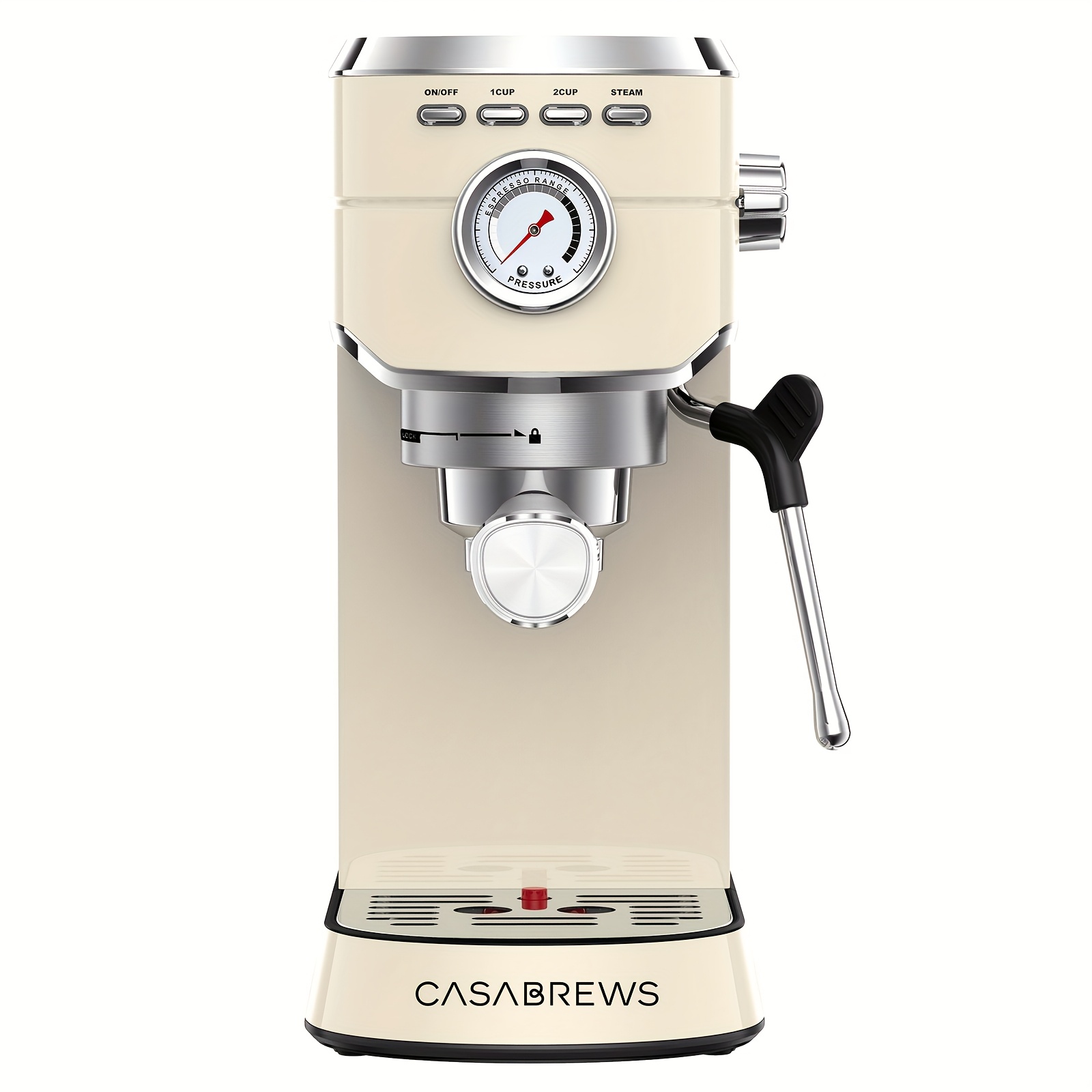 20 Bar Pressure Elegant Beige Espresso Maker - 1L/34oz