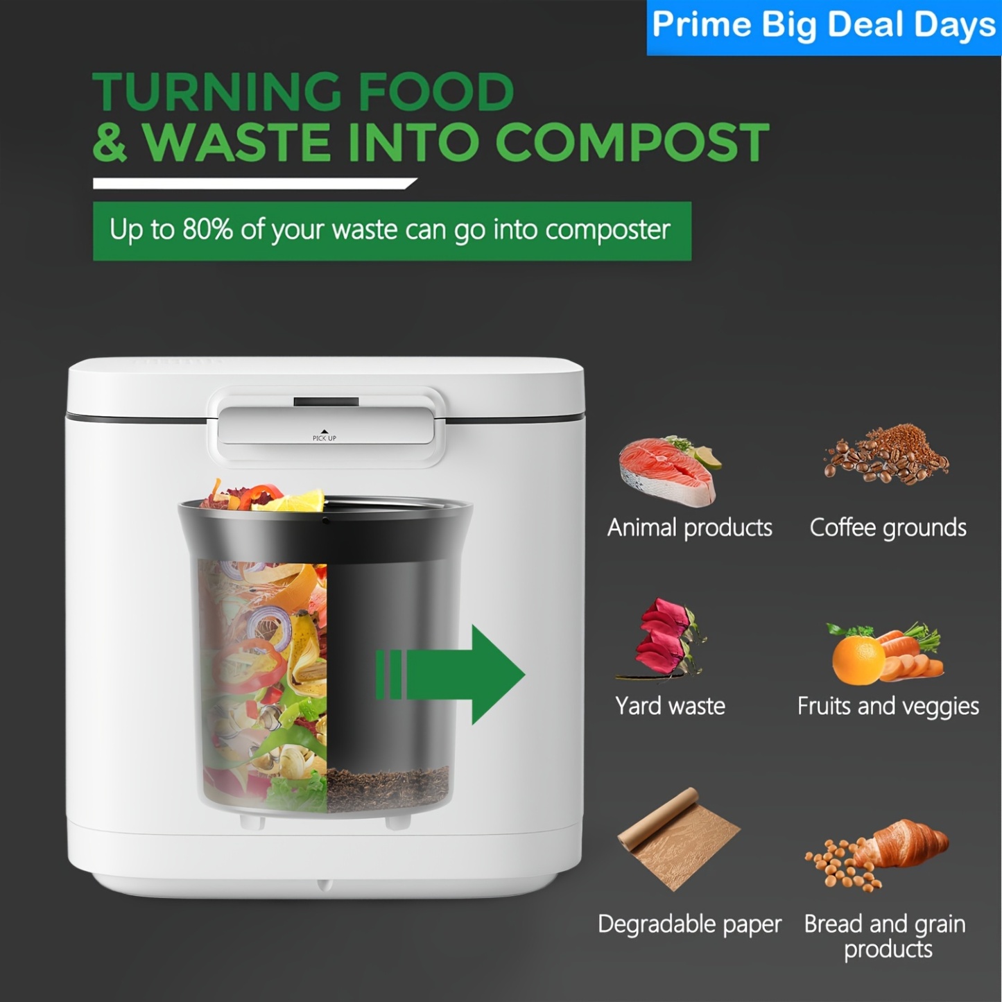 Prime Electric Composter - 14L Kitchen Composter