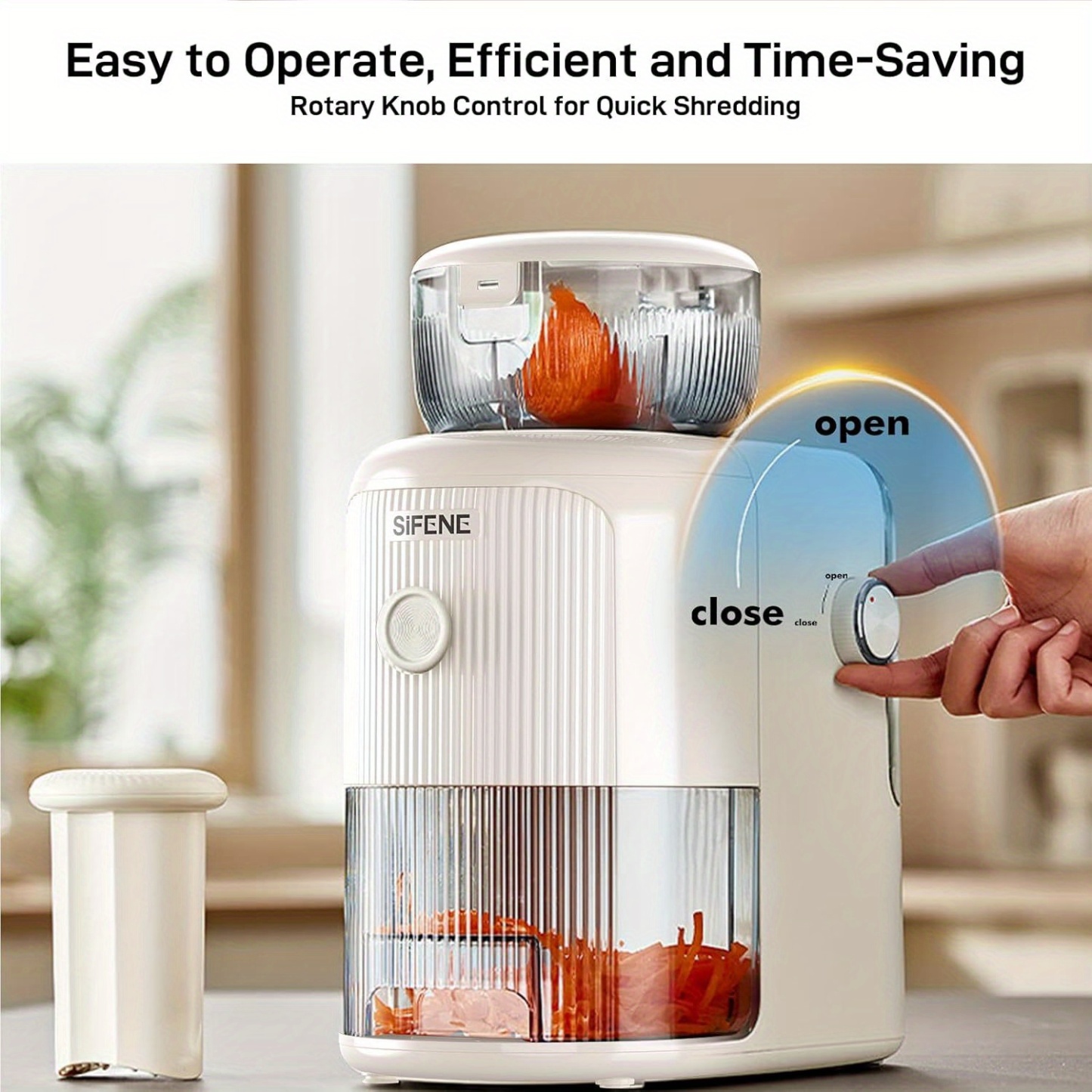 Electric Cheese Grater, Salad Maker With 4 Replaceable Stainless Shapes of Blades