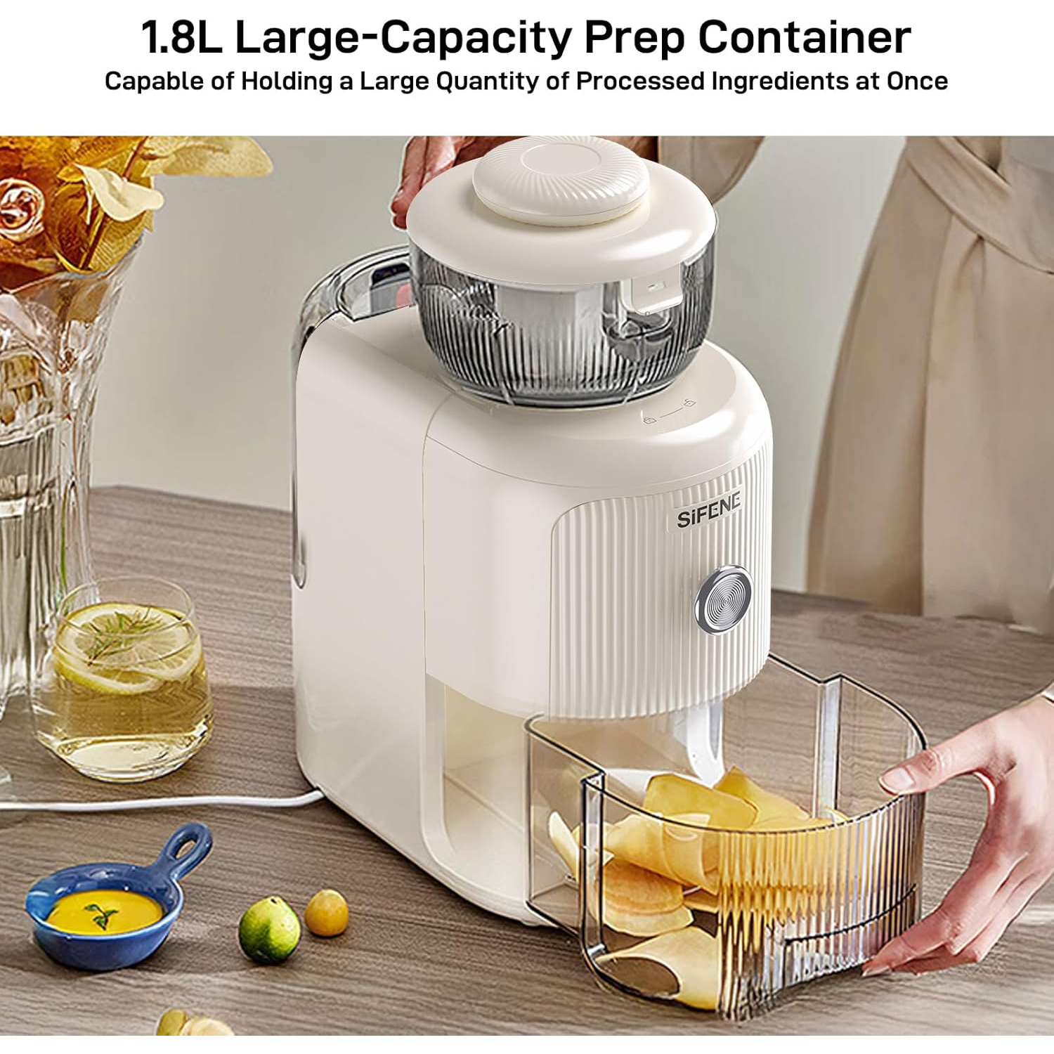 Electric Cheese Grater, Salad Maker With 4 Replaceable Stainless Shapes of Blades