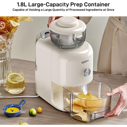 Electric Cheese Grater, Salad Maker With 4 Replaceable Stainless Shapes of Blades