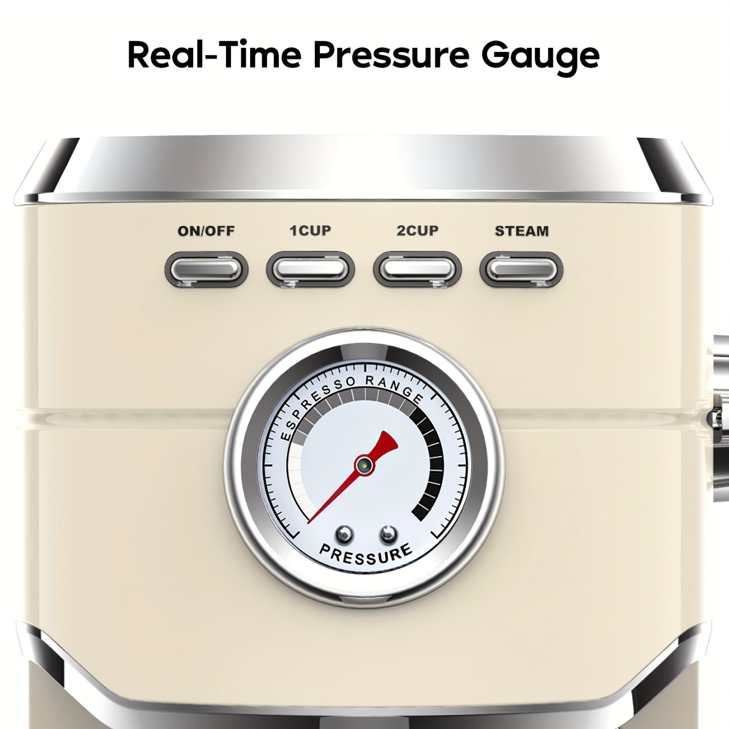 20 Bar Pressure Elegant Beige Espresso Maker - 1L/34oz
