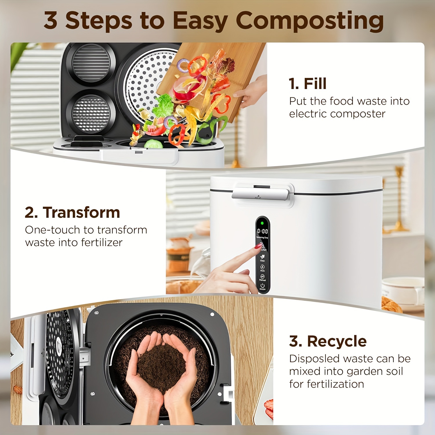Prime Electric Composter - 14L Kitchen Composter