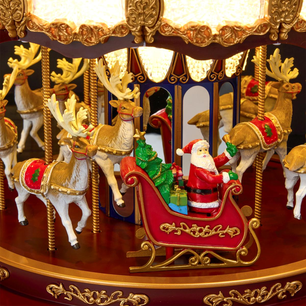 Mthtr. Christmas 17" LED Regal Deluxe Musical Carousel