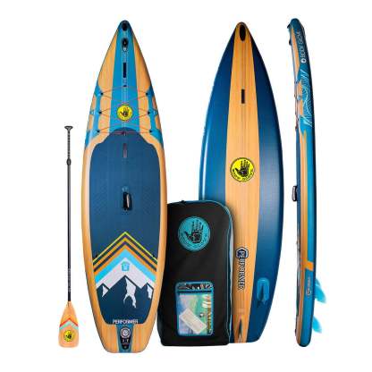 2023 PERFORMER 11' INFLATABLE PADDLE BOARD- BLUE/WOOD