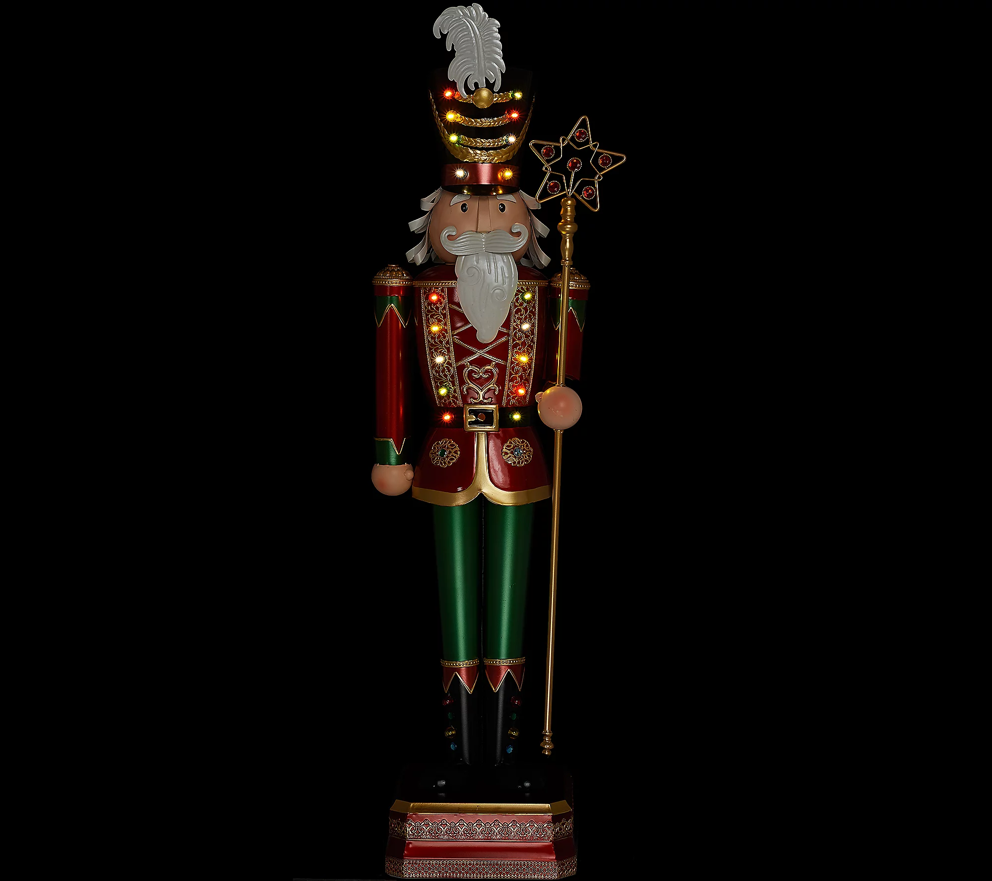 Holiday Outdoor Decor: 50-Inch Nutcracker, Santa, and Snowman Set with LED Lights