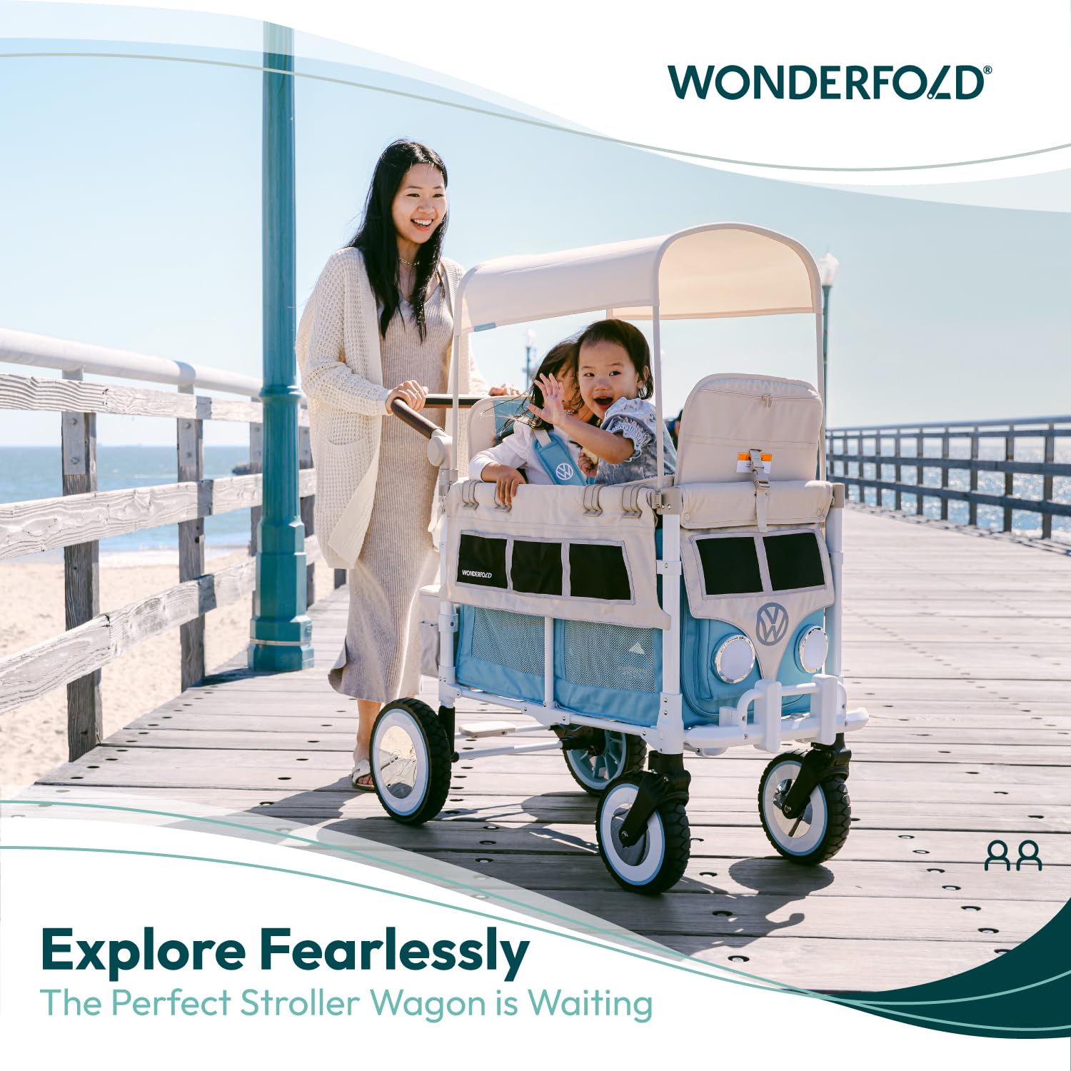 WONDthtERFOLD Volthtkswthtagen Double Stroller Wagon (2 Seater)
