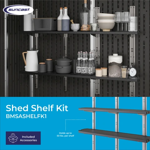 Shed Shelf Kit. Holds up to 50 lbs. per shelf