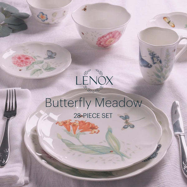 Lenthtox Butterfly Meadow 28-Piece Dinnerware Set