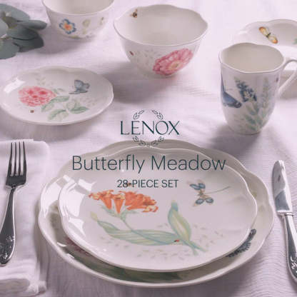 Lenthtox Butterfly Meadow 28-Piece Dinnerware Set