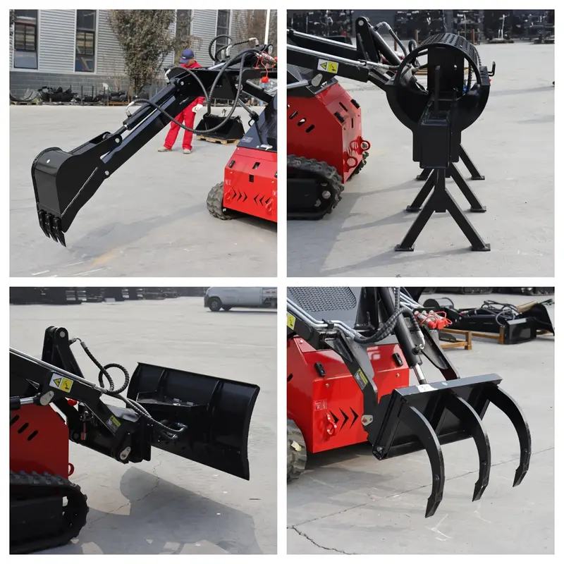 compact 23  crawler skid   loader   with a   of accessories to   multiple functions high friction and high stability used in soft soil   and has a large contact area   not easy to get stuck Product details 5