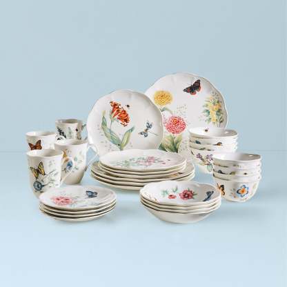 Lenthtox Butterfly Meadow 28-Piece Dinnerware Set