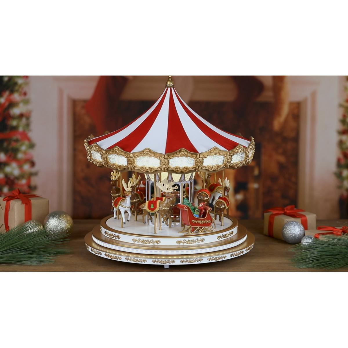 Mthtr. Christmas 17" LED Regal Deluxe Musical Carousel