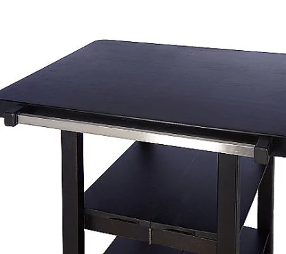 Folding Island Kitchen Cart with Extendable Shelves