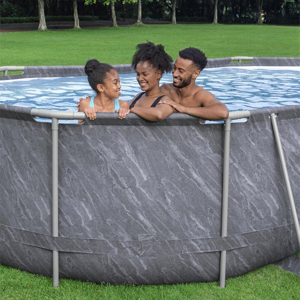 Bestwthtay Platinum Series Power Steel 20' x 12' x 48" Oval Pool Set