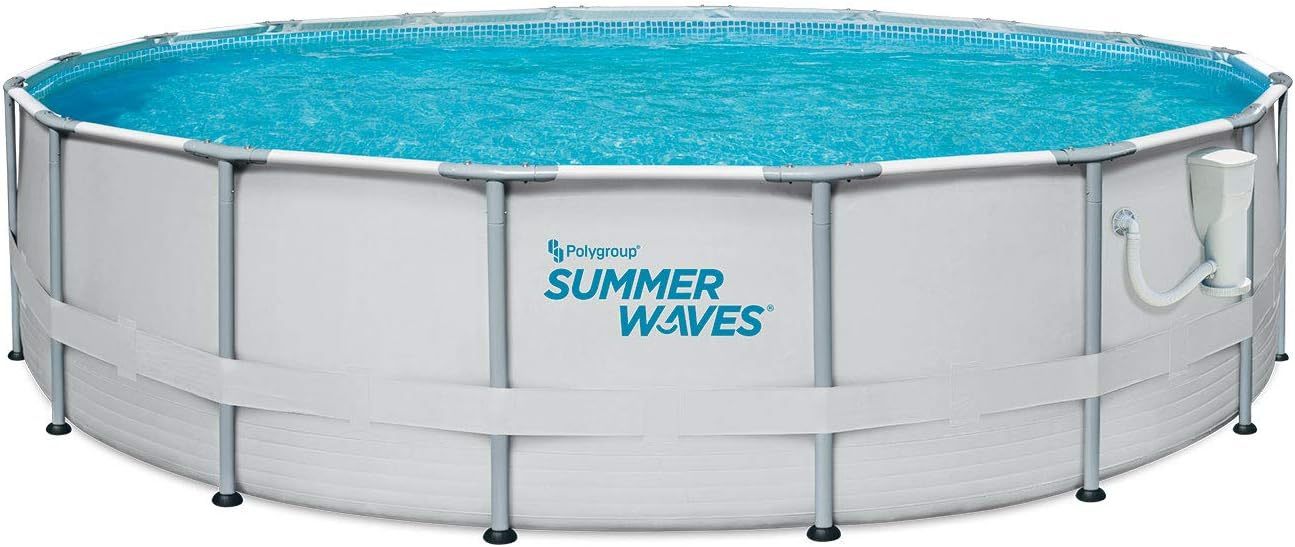 Summer Wathtves Elite 18ft x 48in Metal Frame Outdoor Backyard Above Ground Pool Set