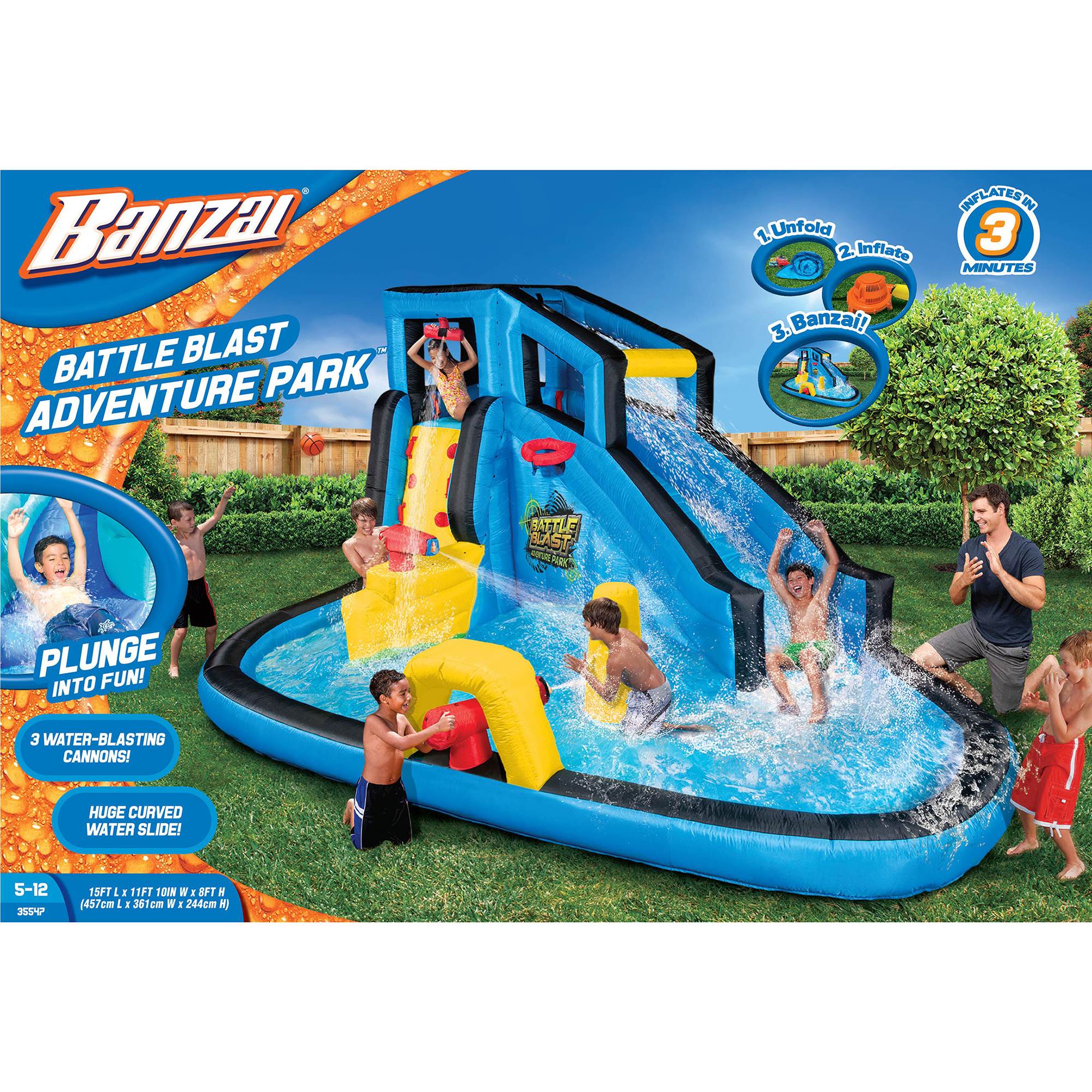 Banthtzai Battle Blast Inflatable Water Park Play Center 