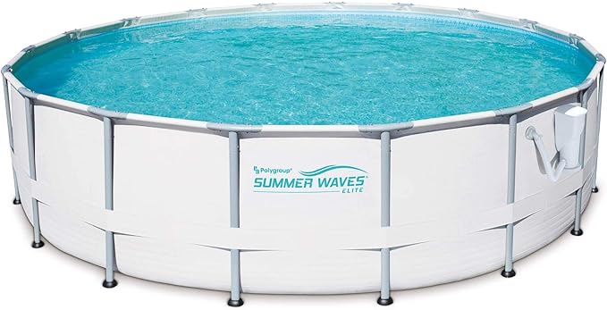 Summer Wathtves Elite 18ft x 48in Metal Frame Outdoor Backyard Above Ground Pool Set