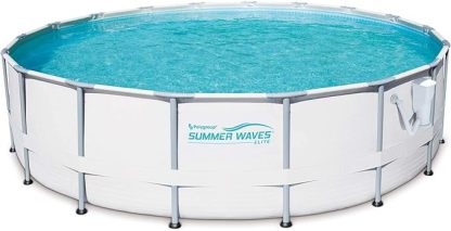 Summer Wathtves Elite 18ft x 48in Metal Frame Outdoor Backyard Above Ground Pool Set