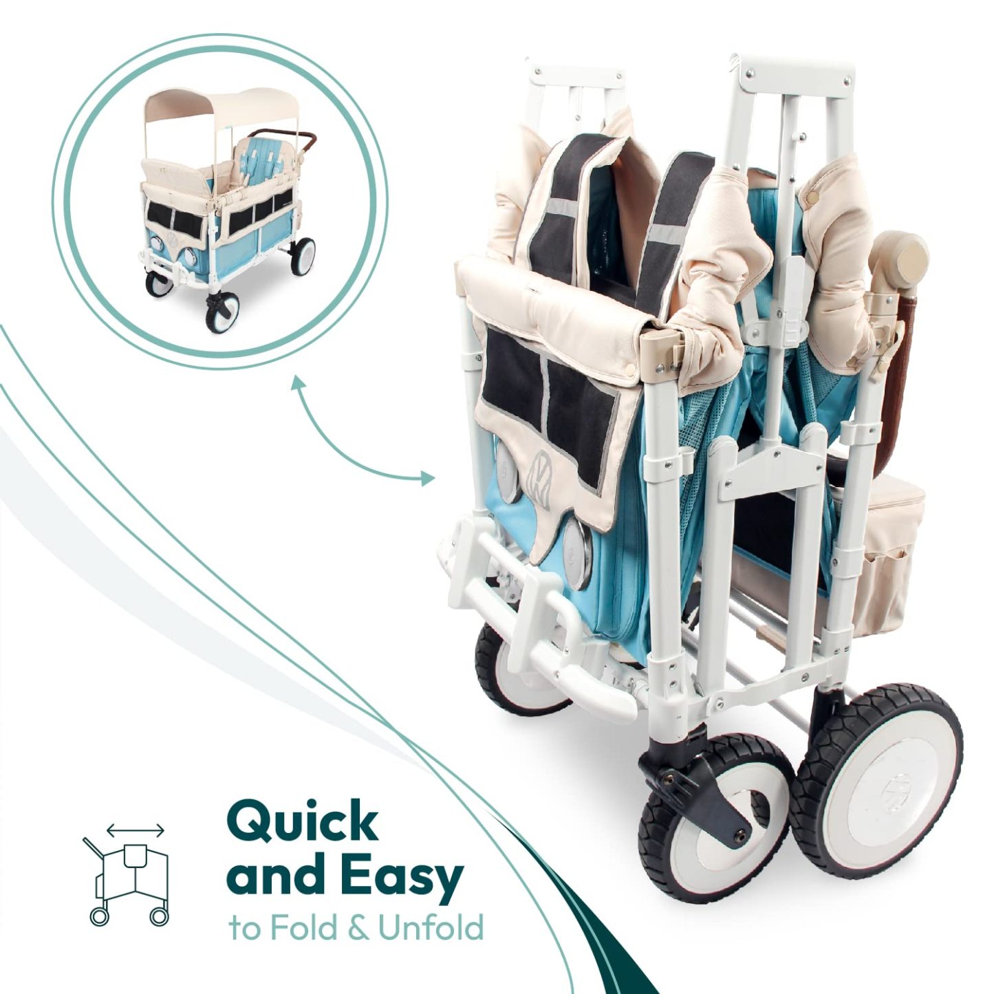 WOthtNDERFOthtLD W4 Luxe Quad Stroller Wagon (4 seats)