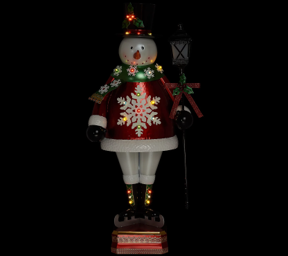 Holiday Outdoor Decor: 50-Inch Nutcracker, Santa, and Snowman Set with LED Lights