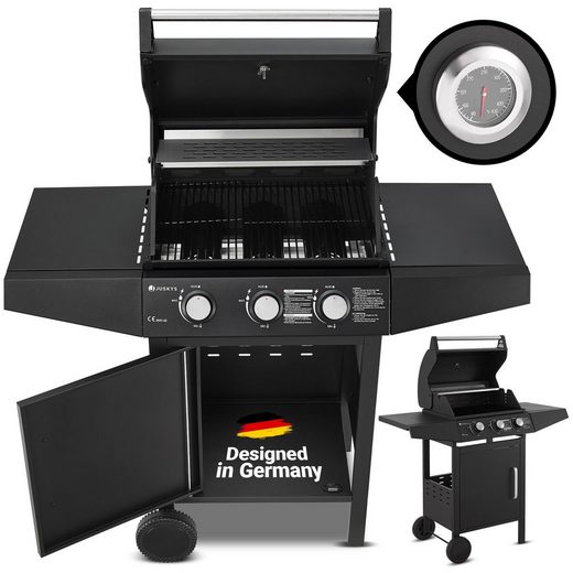 Gasgrill Louisiana 3 Brenner, 8,1 kW, emaillierter Rost, Thermometer, Seitenablagen