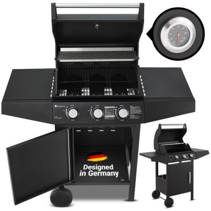 Gasgrill Louisiana 3 Brenner, 8,1 kW, emaillierter Rost, Thermometer, Seitenablagen