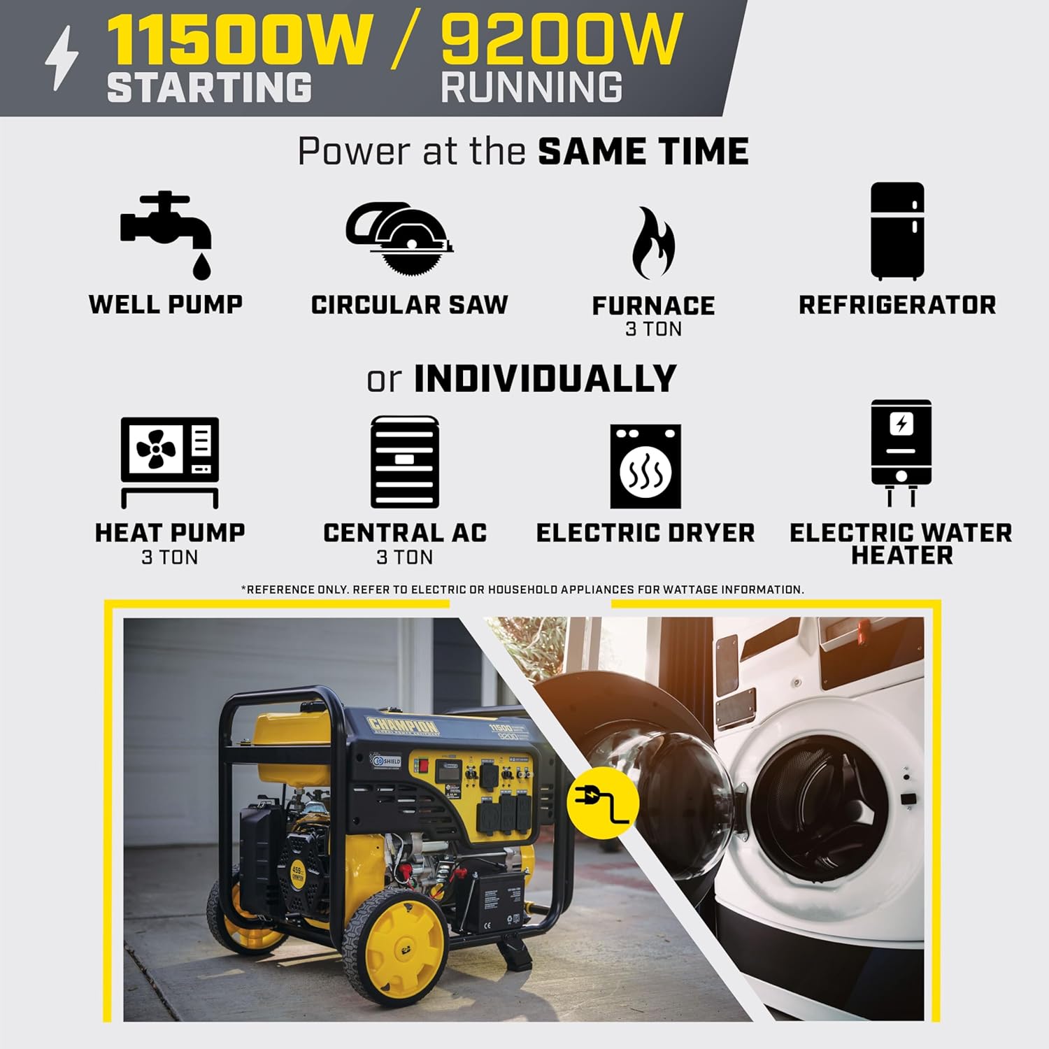 Chamthtpion 9,000 Watt Gas Portable Generator with Remote