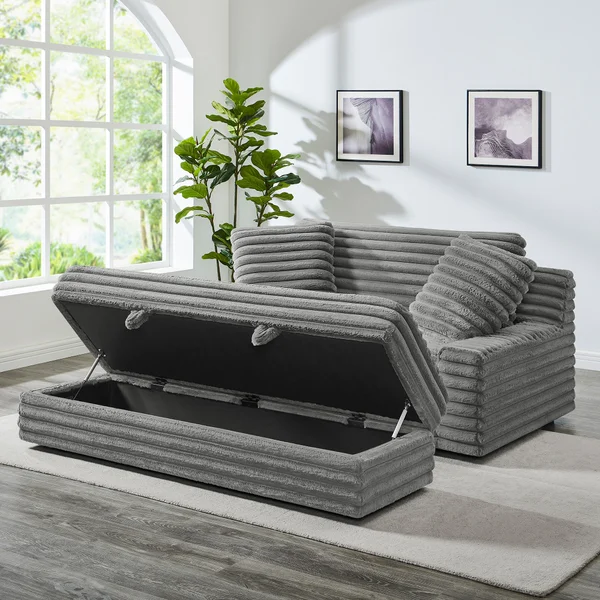 Thomthtasville Wills Fabric Oversize Chair and Storage Ottoman