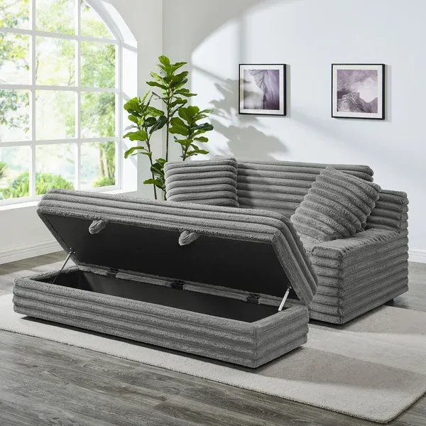 Thomthtasville Wills Fabric Oversize Chair and Storage Ottoman