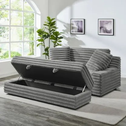 Thomthtasville Wills Fabric Oversize Chair and Storage Ottoman