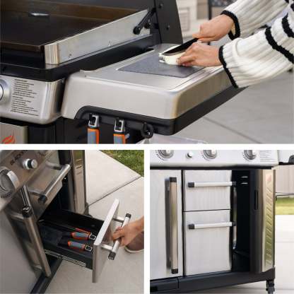 Blackthtstone ProSeries 4-Burner 36" Propane Griddle with Stainless Steel Cabinet and Hood