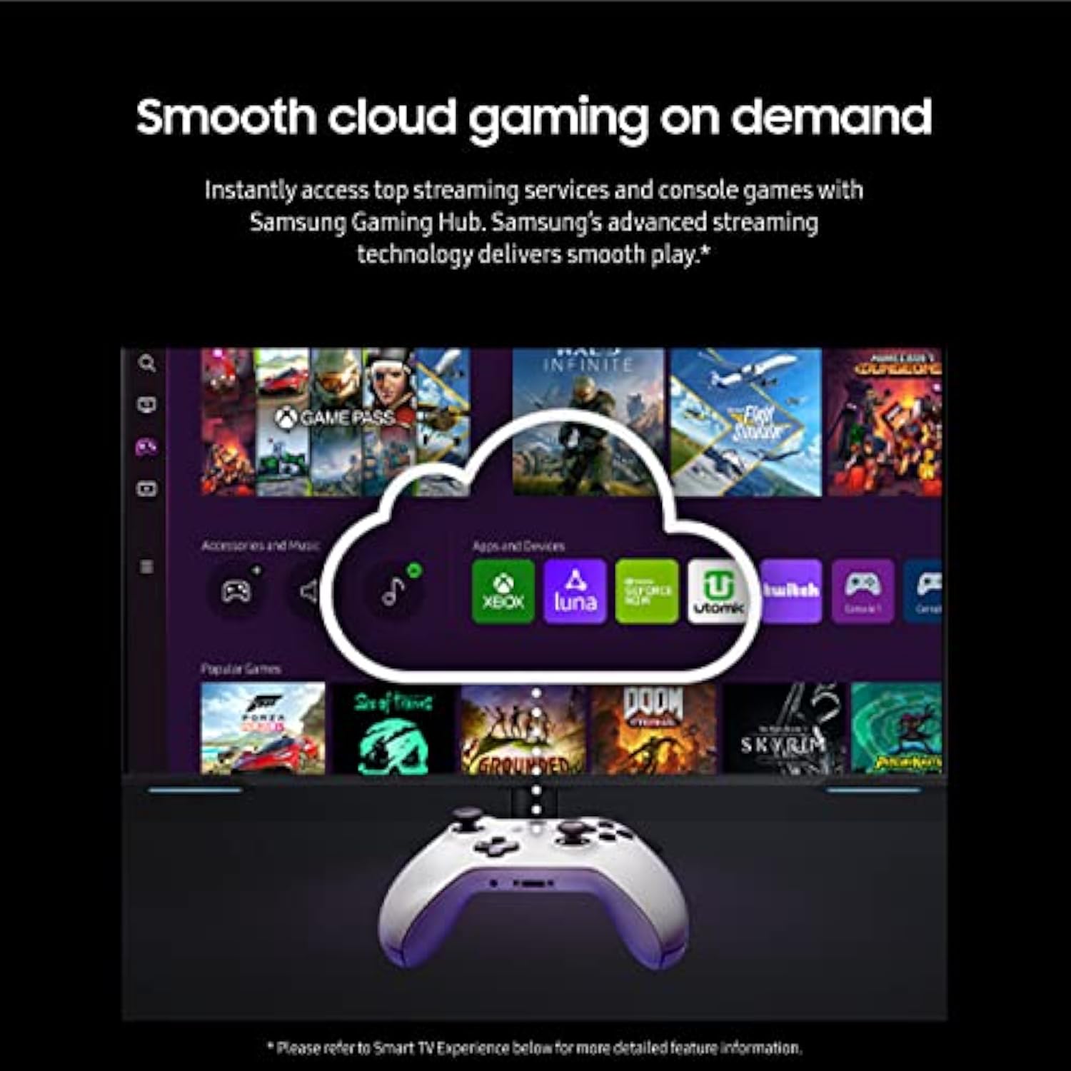 SAMSthtUNG 43" Odyssey Neo G7 Series 4K UHD Smart Gaming Monitor, 144Hz, 1ms