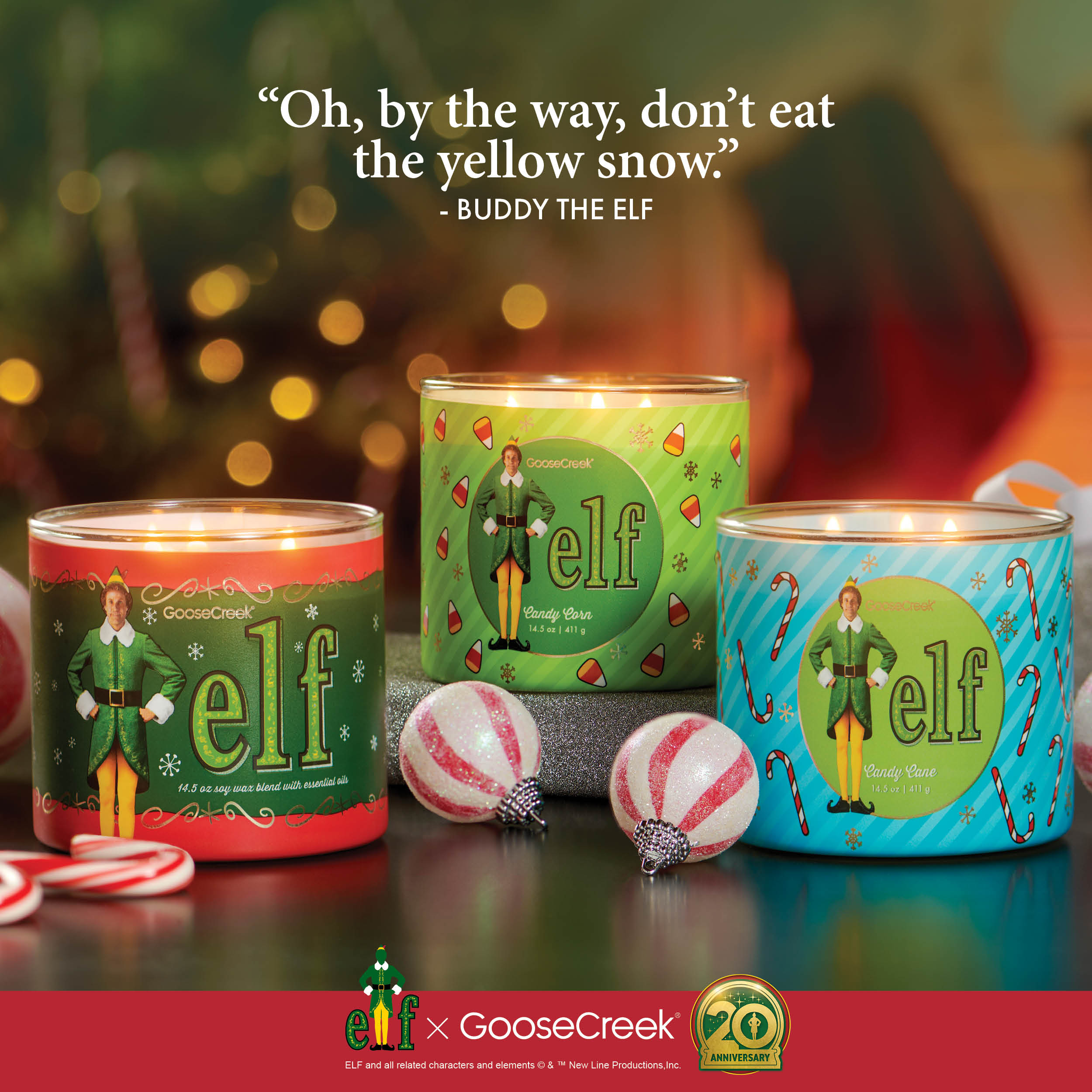 Candy Corn 3-Wick Elf Candle