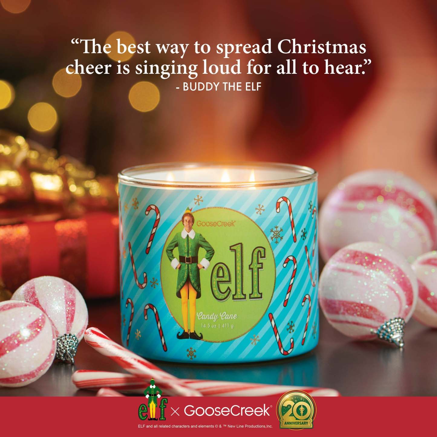 Candy Cane 3-Wick Elf Candle