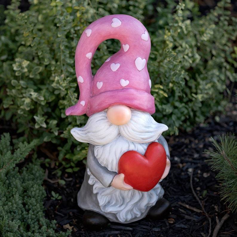 21" Tall Valentine's Day Garden Magnesium Gnomes "The Valentinos" 