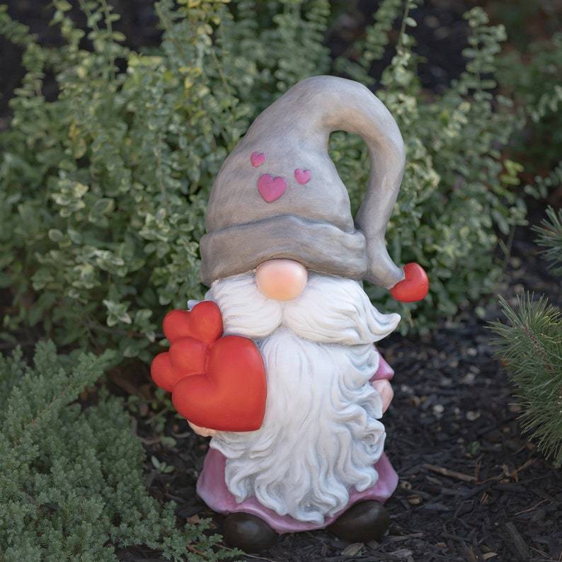 21" Tall Valentine's Day Garden Magnesium Gnomes "The Valentinos" 