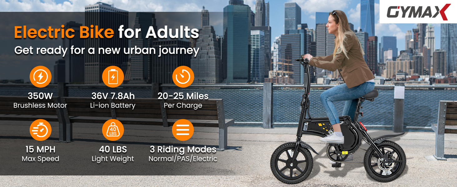 Electric Bike for Adults Folding Electric Bicycle with 350W Motor and 36V Battery